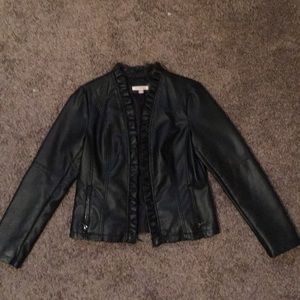 NWOT Roz and Ali Dress Barn Black Leather Jacket